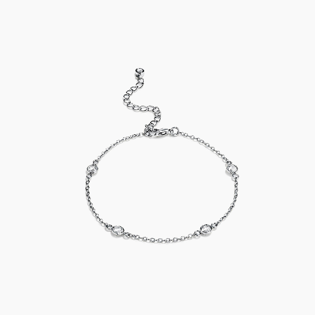 1ct Rhodium Plated Clear CZ Round Bezel Saturn