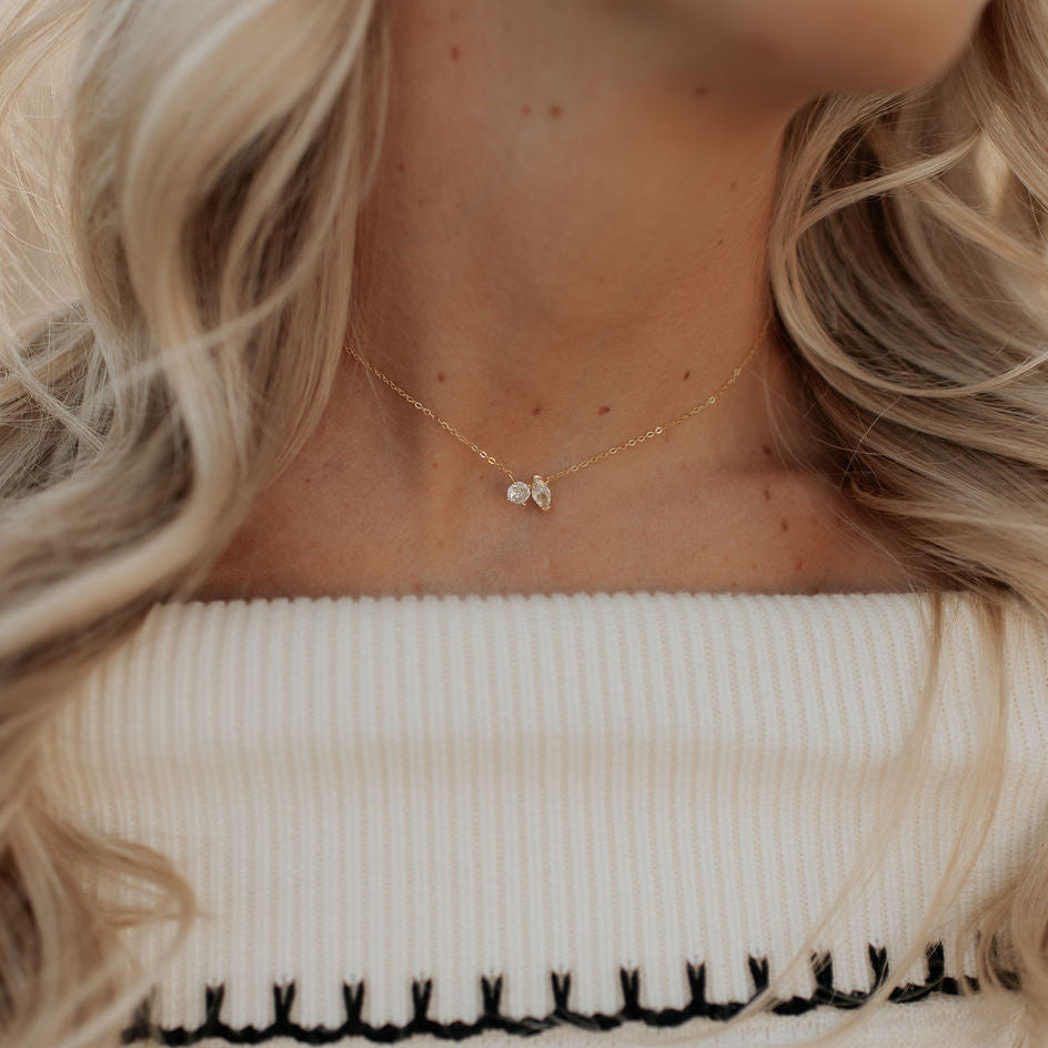 Sloane Two Stone Diamond Necklace
