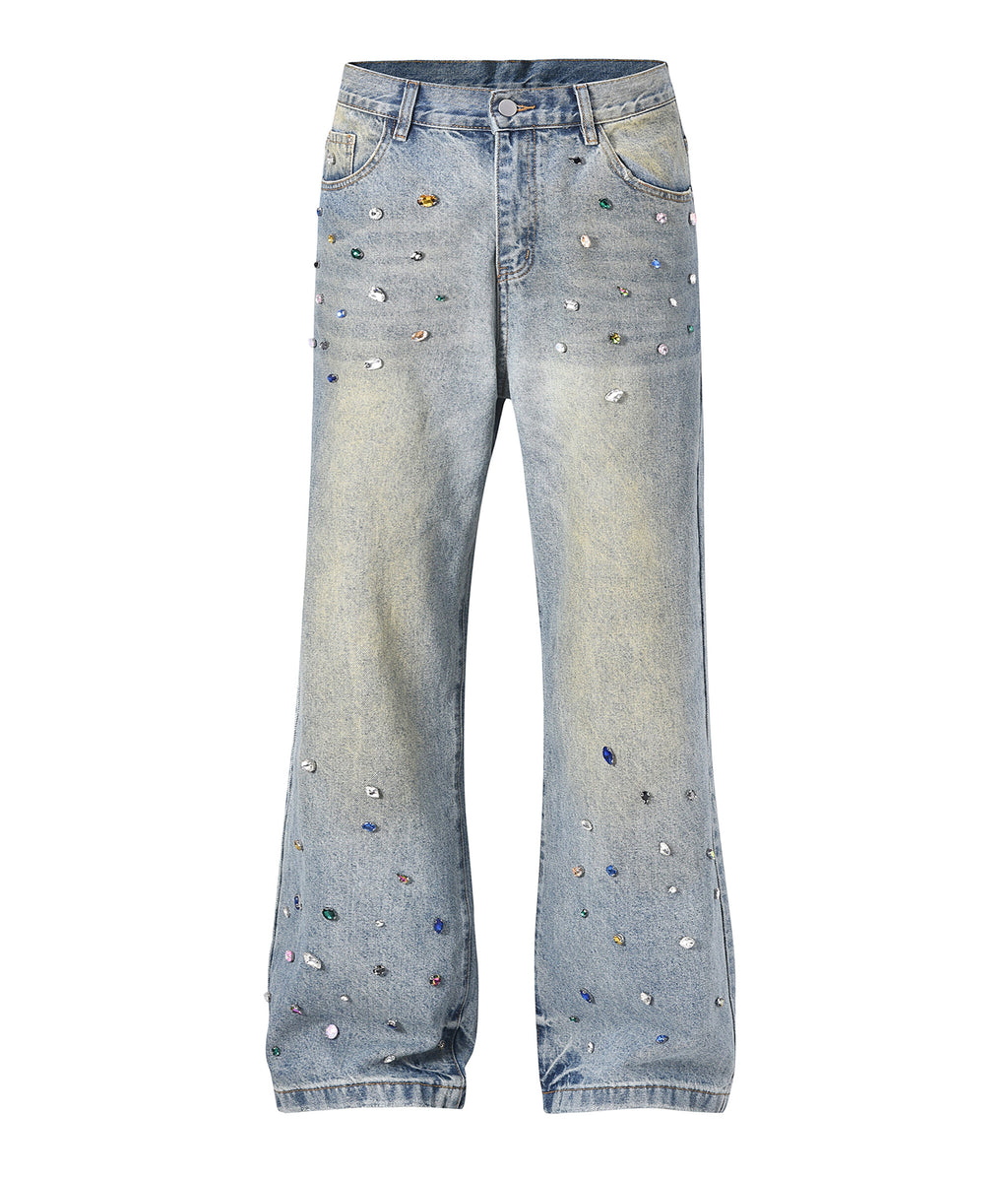 BLUE COLORED GEMSTONE DENIM