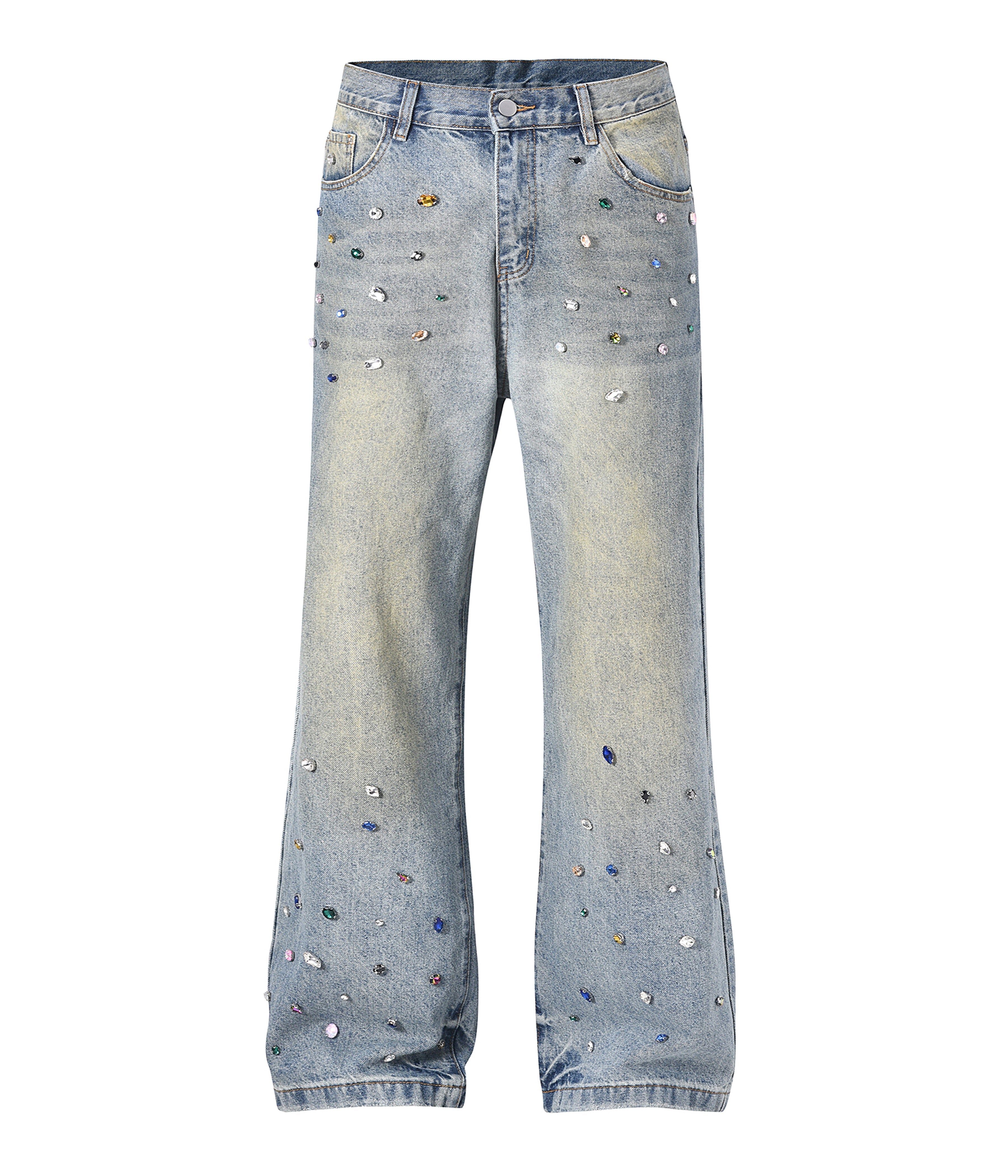 BLUE COLORED GEMSTONE DENIM