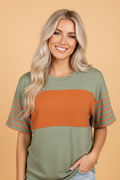 Colorblock Stripe Short Sleeve T-Shirt