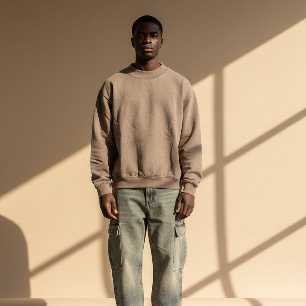 Shoe Grey Distress Oversized Sweatshirt