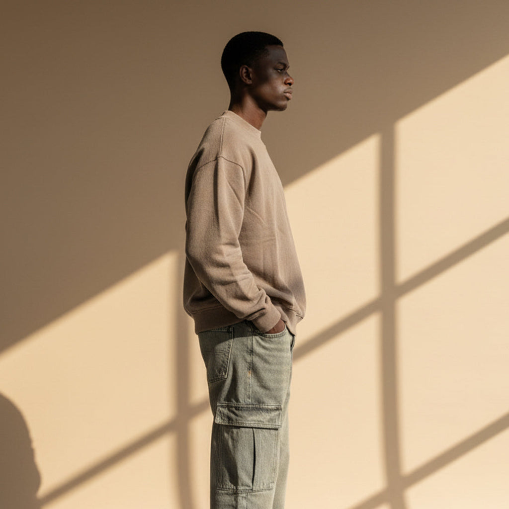 Shoe Grey Distress Oversized Sweatshirt