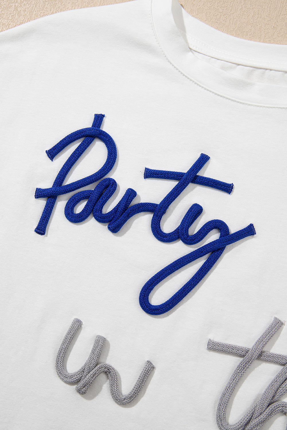 Party in the USA Cord Embroidered Graphic T-Shirt