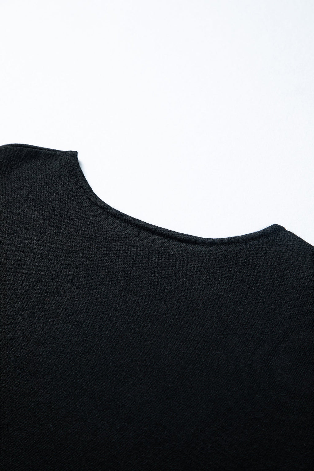 Solid Asymmetric Neck Sweater Mini Dress
