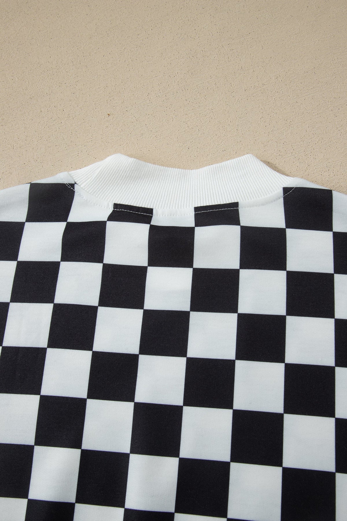 Checker Colorblock Mock Neck Top & Short Set