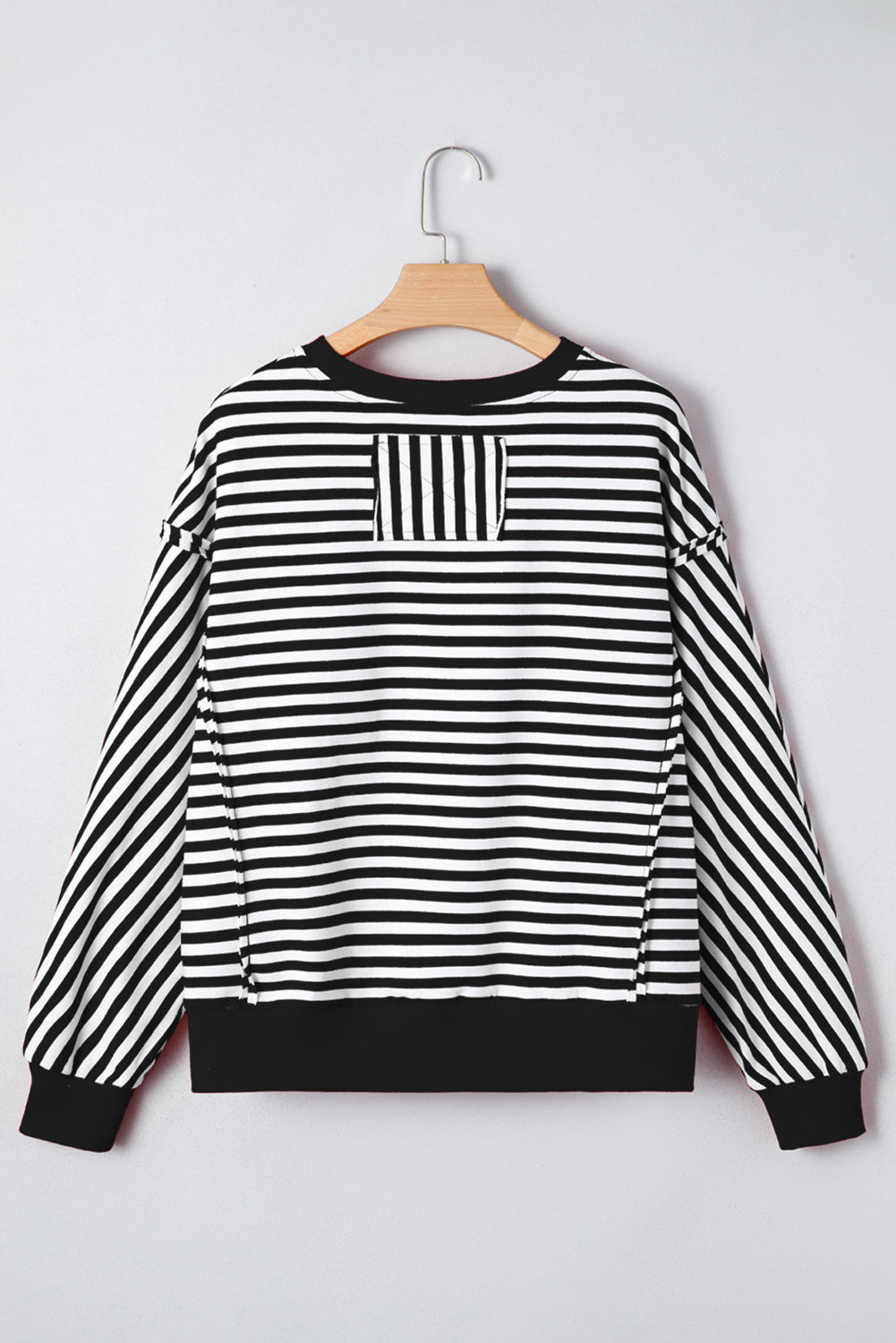Stripe Reverse Seam Drop Shoulder Top