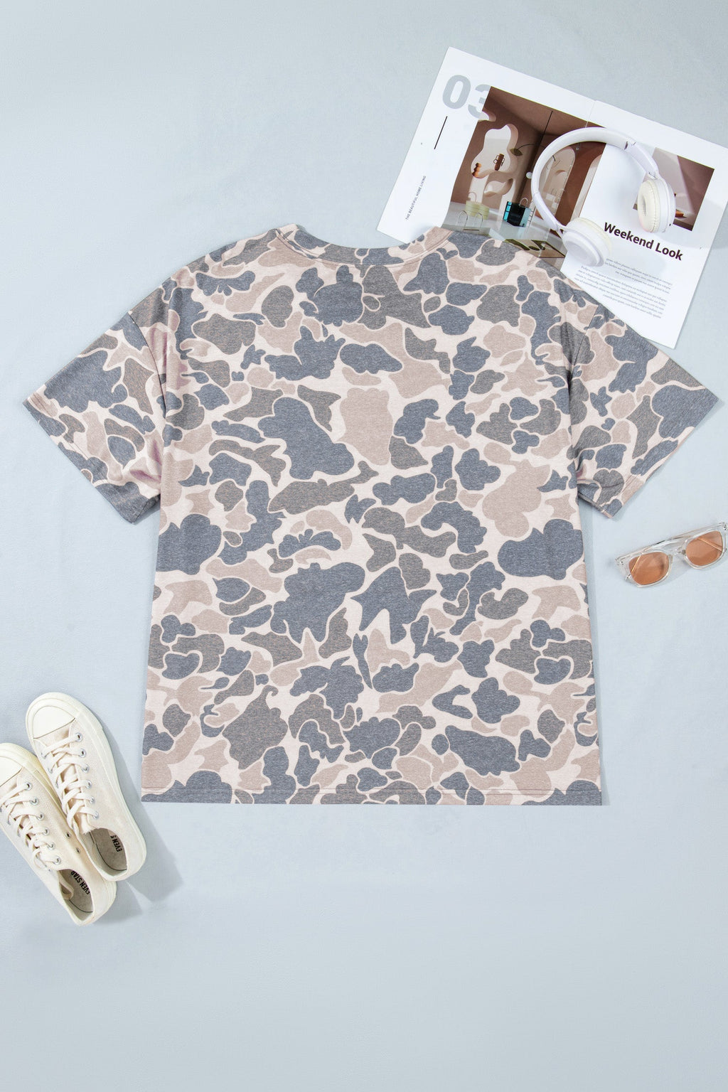 Plus Size Camo Short Sleeve T-Shirt