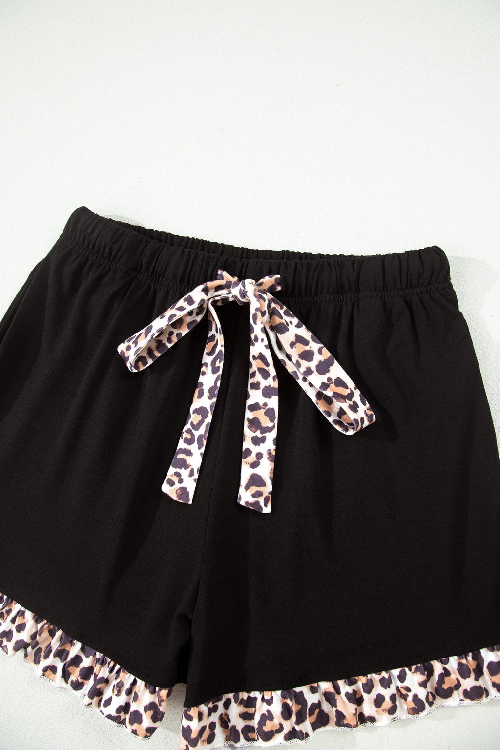 Leopard Patchwork Top & Shorts Pajama Set