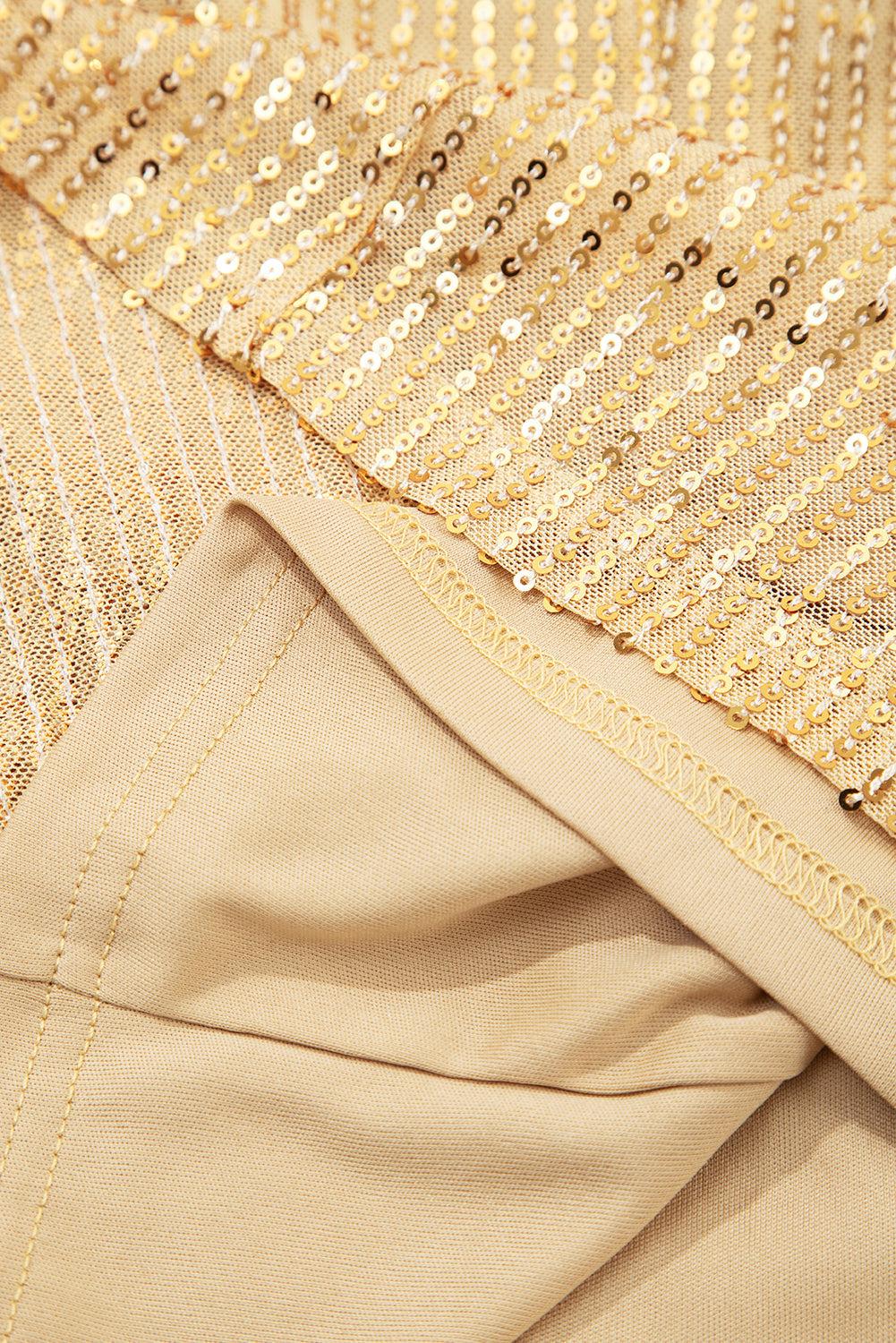 Solid Metallic Sequin Balloon Sleeve Blouse