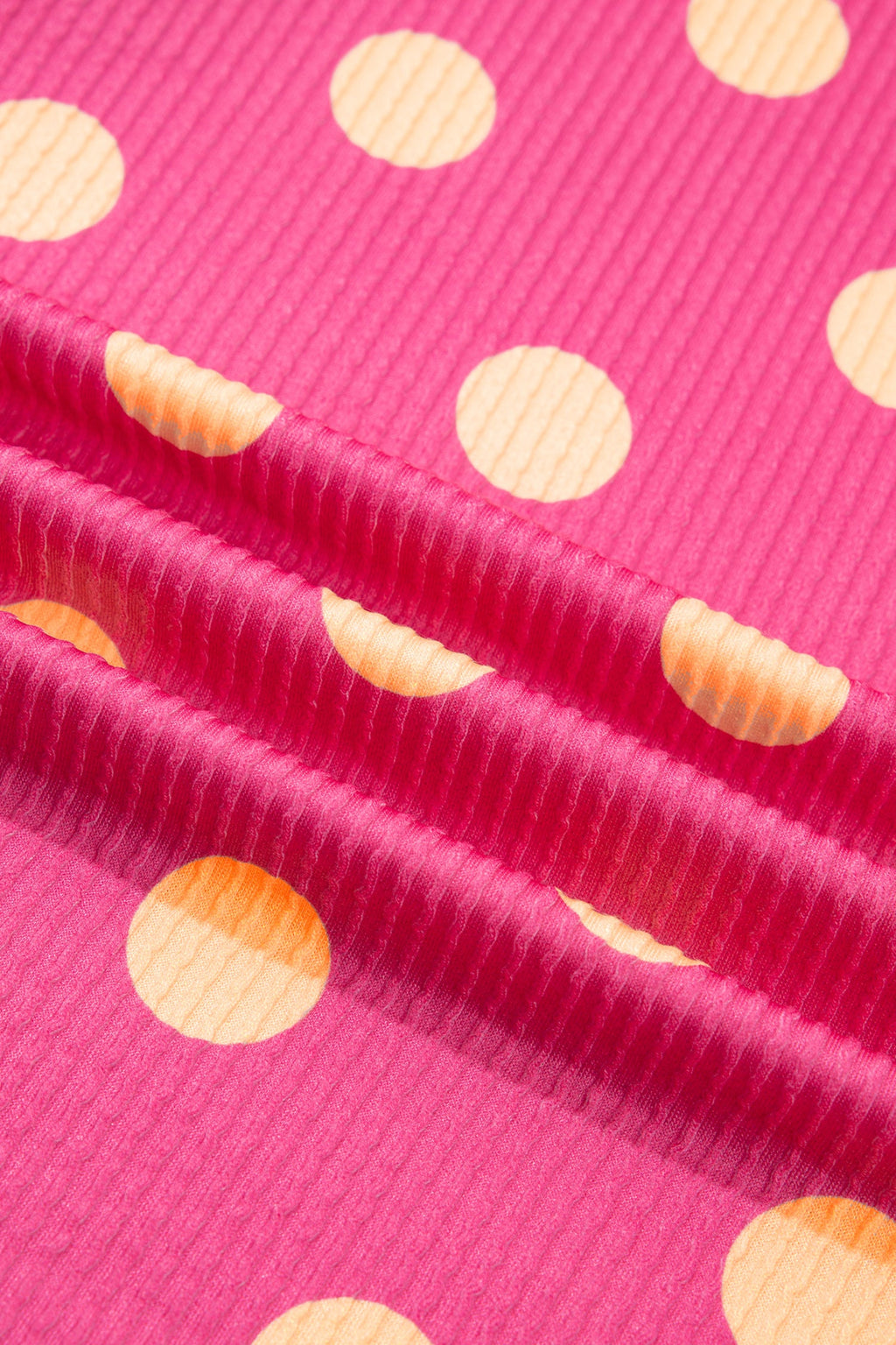 Polka Dot Patch Pocket Drop Shoulder Textured Top