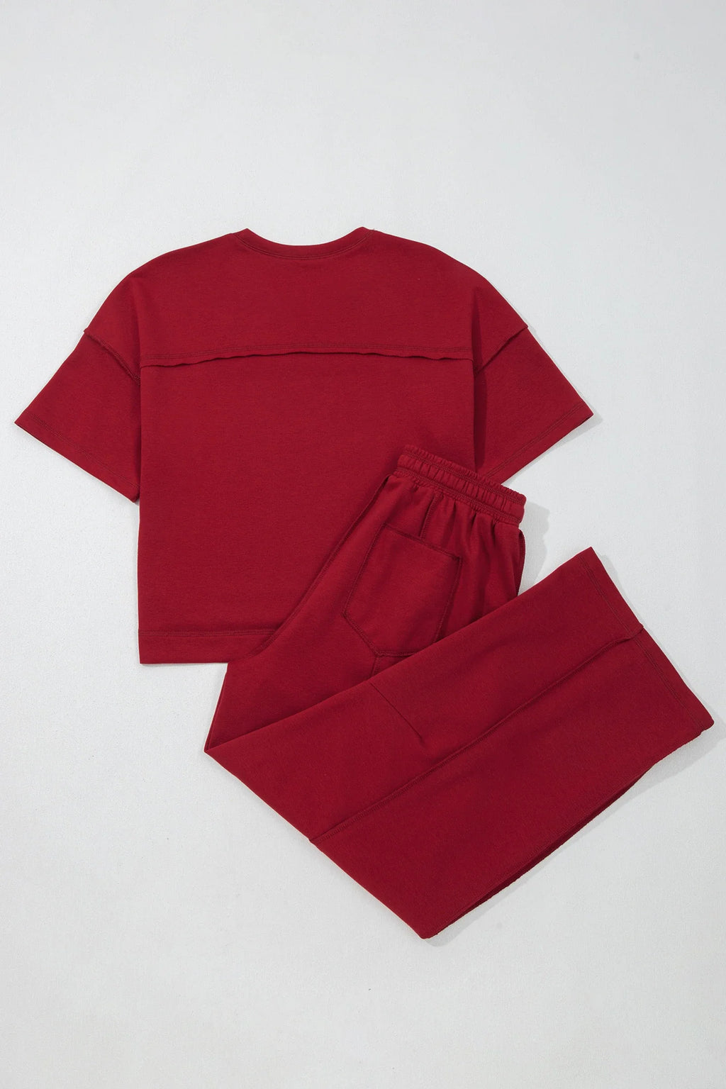 Solid Drop Shoulder Boxy Tee & Barrel Pants Set