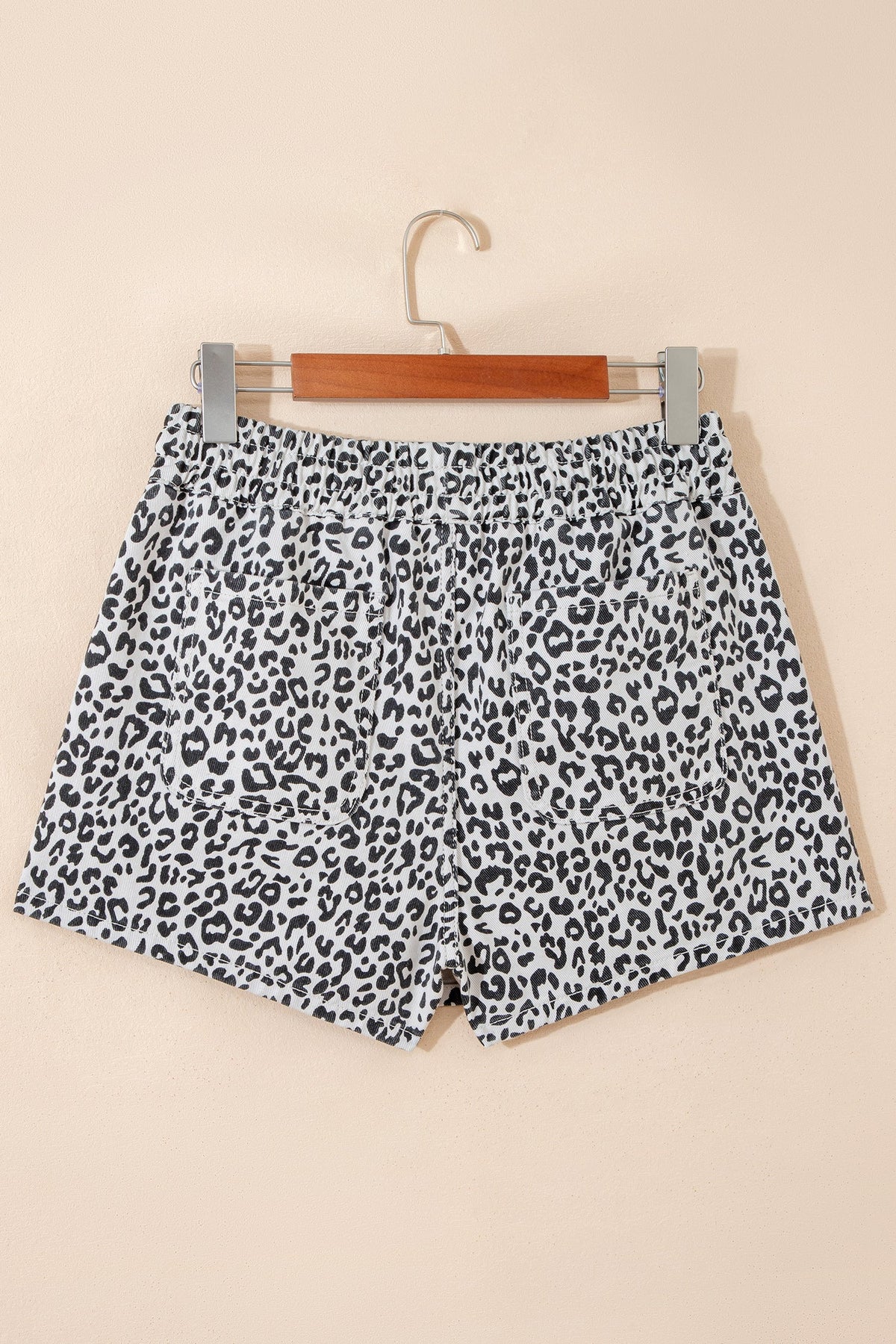 Leopard Denim Tassel Drawstring Skort