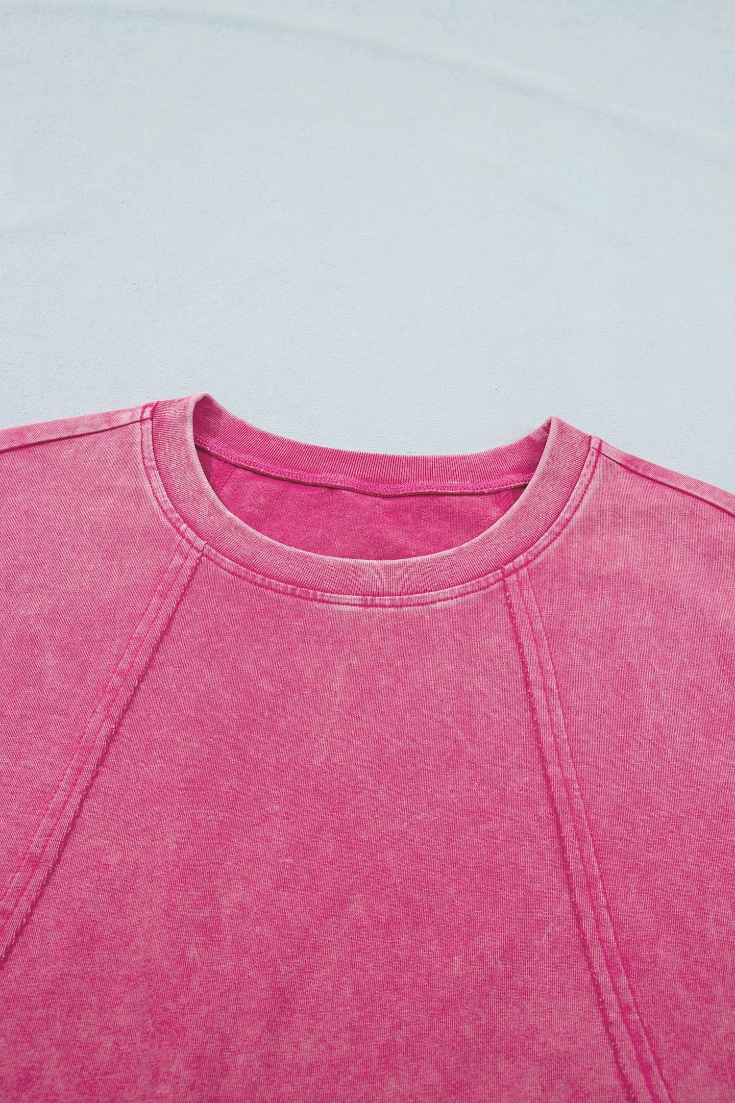 Mineral Wash Raw Seam Lace Cap Sleeve Top