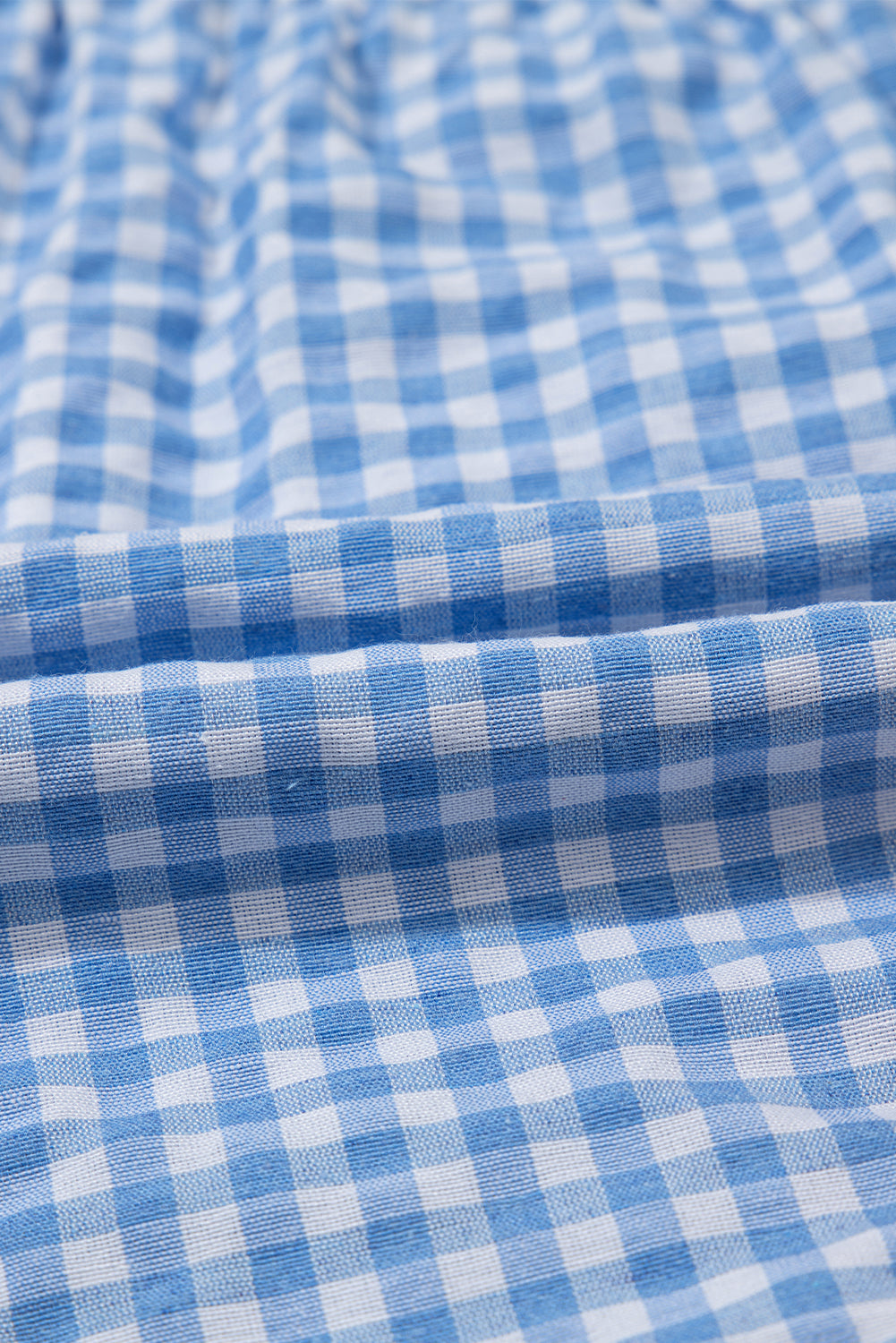 Gingham Plaid High Elastic Waist Shorts