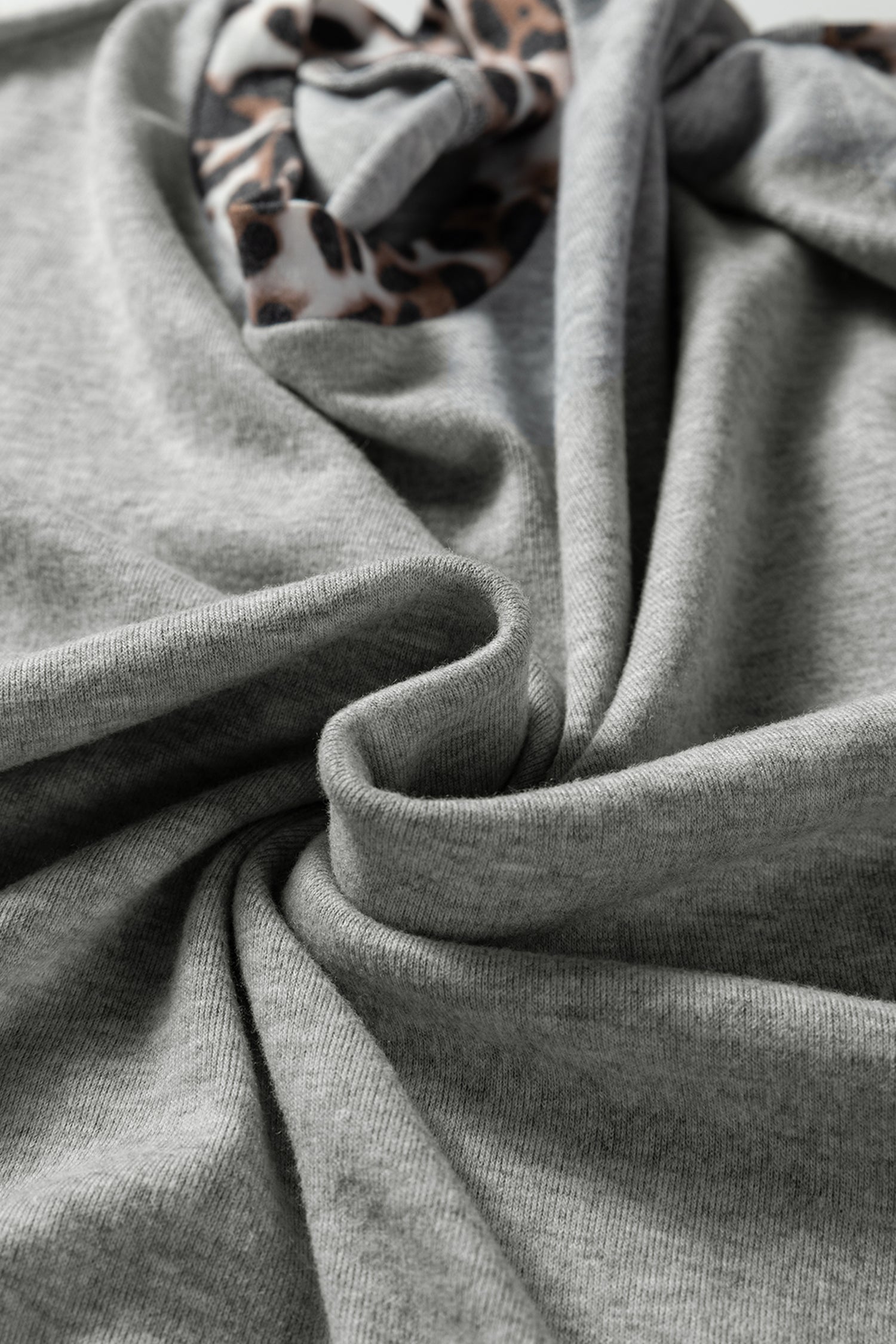 Leopard Patchwork Dolman Sleeve Sweatshirt