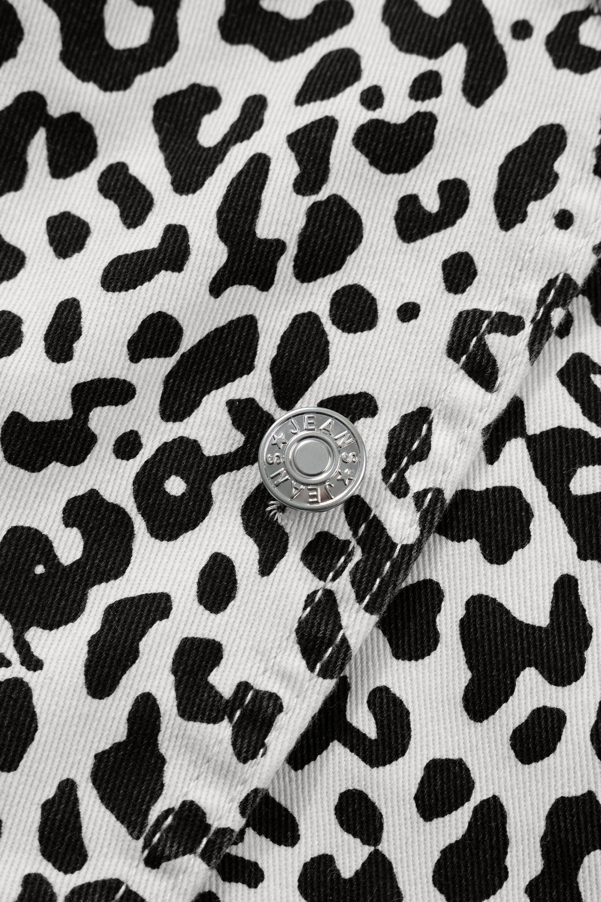 Leopard Denim Buttoned Overlap Shorts