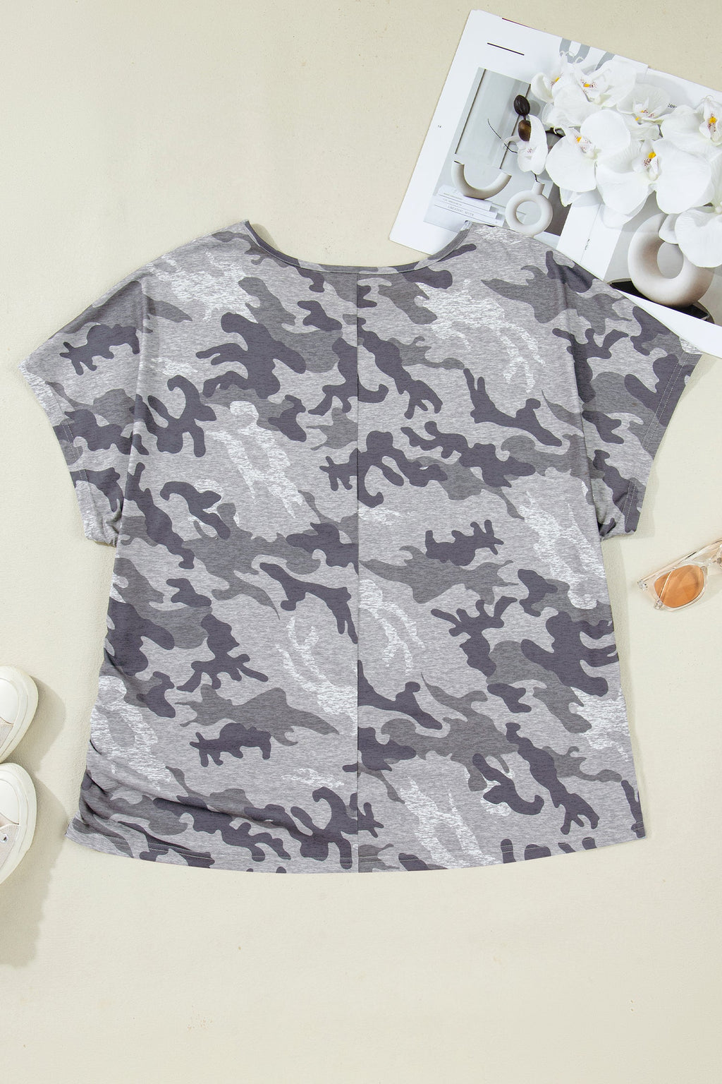 Plus Size Camo Short Sleeve T-Shirt