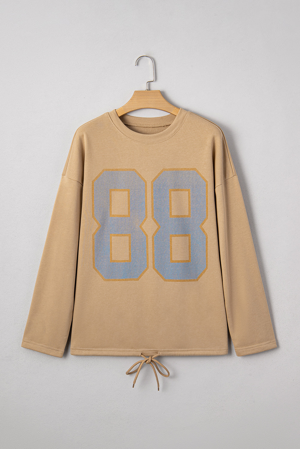88 Drawstring Hem Long Sleeve Top