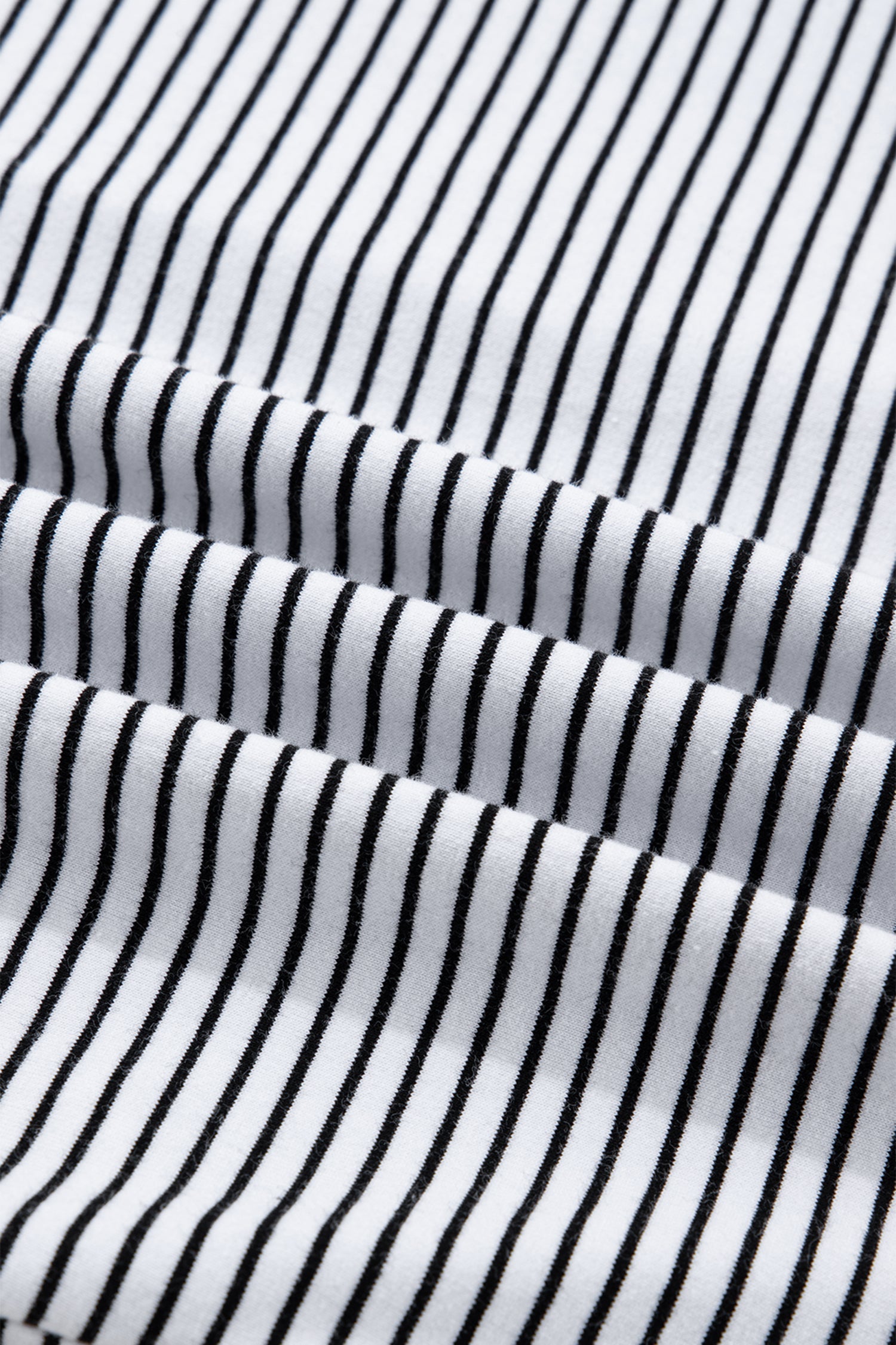 Stripe Contrast Trim Round Neck Shirt