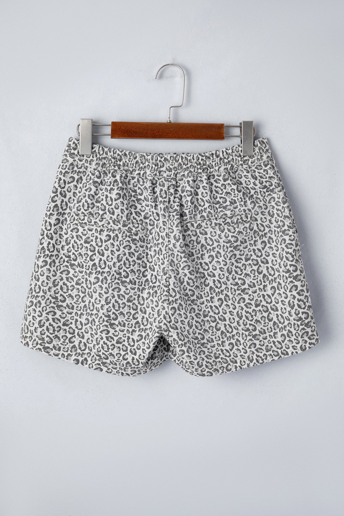 Leopard Denim Wrap Front Shorts