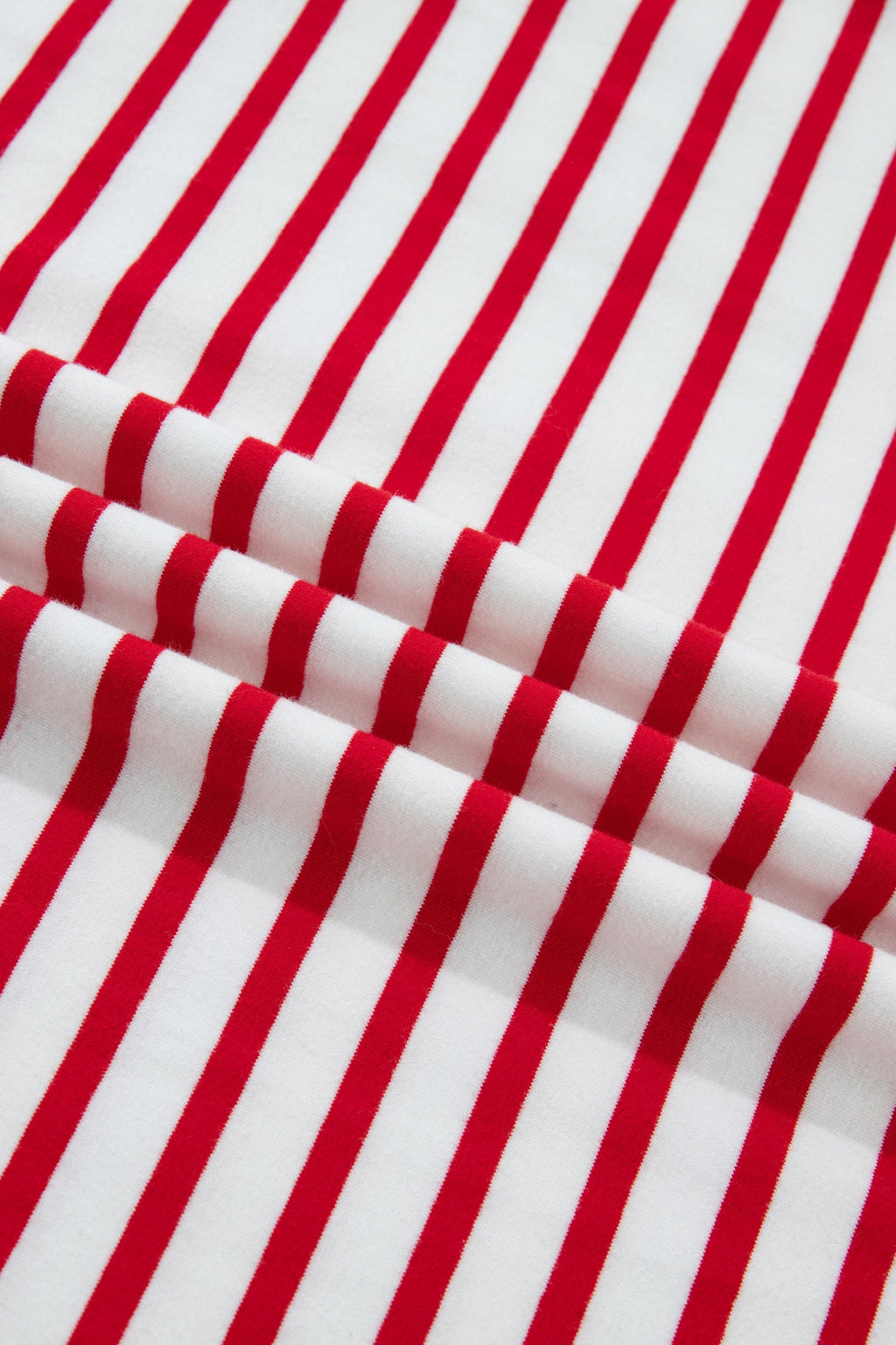 Plus Size Stripe Scalloped Trim Round Neck Top