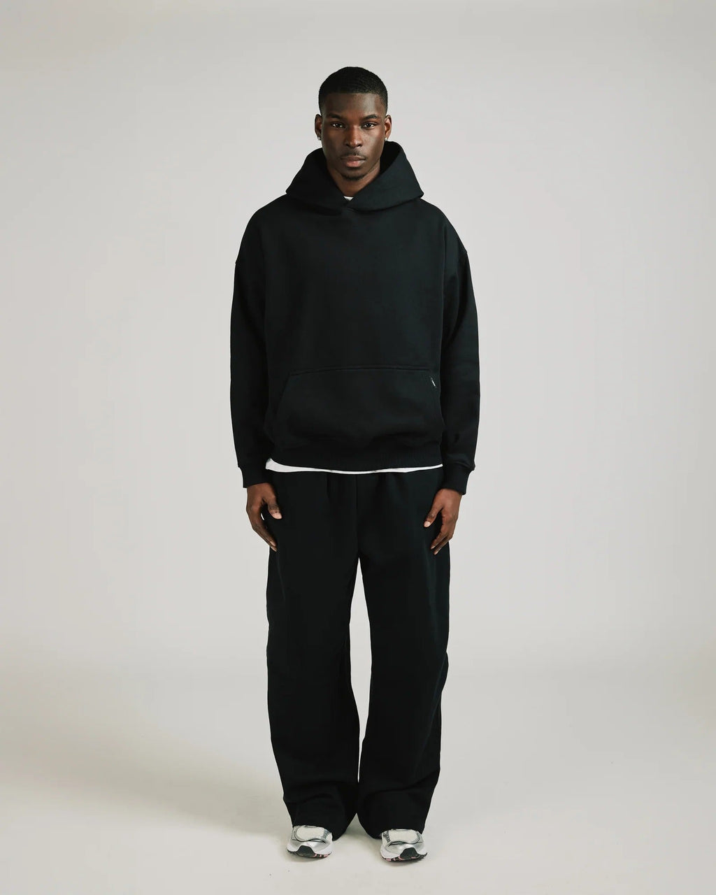 Black Drop Shoulder Hoodie