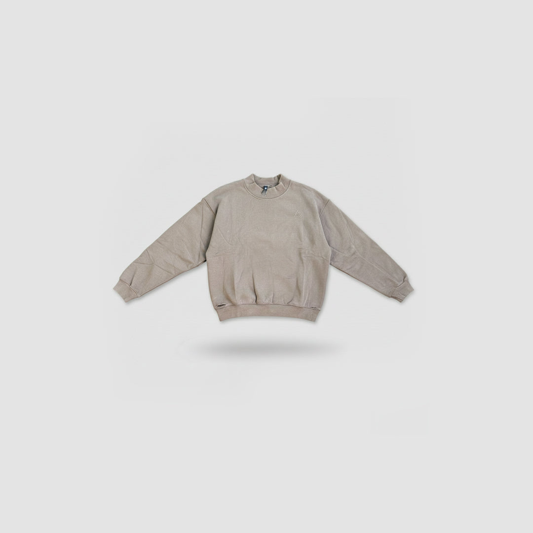 Shoe Grey Distress Oversized Sweatshirt