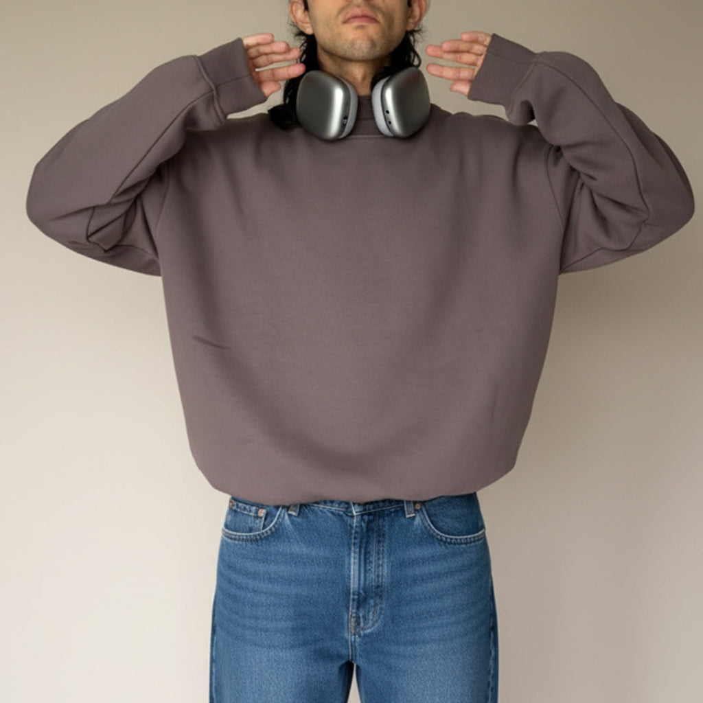 Warm Grey Oversized Sweatshirt